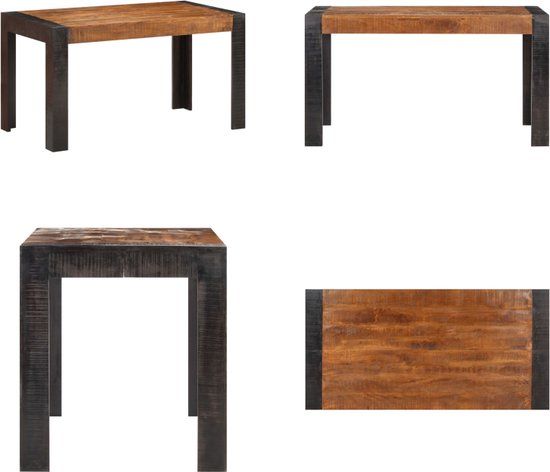 vidaXL Eettafel 140x70x76 cm massief ruw mangohout