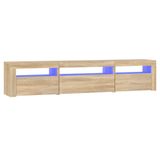 vidaXL TV-meubel met LED-verlichting 195x35x40 cm sonoma eikenkleurig