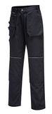 Portwest C720 Broek Polykatoen Normale Pasvorm Hoge Zichtbaarheid Duurzaam | Zwart, UPF 50+, 9 Zakken, 9 Opbergzakken, Vakman, Contrast Gekleurd Stiksel, Hamerlus, Ritssluiting, Dubbele Naden