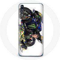 Maniacase Etui voor Huawei P20 Valentino Rossi Snelheidsrijder Witte Achtergrond
