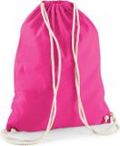 Merkloos Gymtas sport/zwemmen - 2x stuks - rugzak - fuchsia roze - met rijgkoord - 46 x 37 cm - katoen - Kinderen sporttasjes - 12 liter