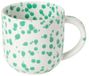 Costa Nova Portugese aardewerk beker wit met groene verfspatten 50 cl 14 cm collectie Rafaela