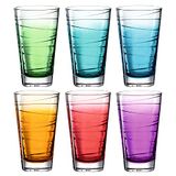 Leonardo Vario Struttura 026845 Drinkglazen, 6-delige set, vaatwasmachinebestendige glazen, kleurrijke drinkbekers van glas, gekleurde dranken, 280 ml