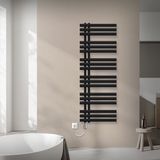 LuxeBath Iron EM 500 x 1400 mm Mat Zwart Elektrische Badkamer Radiator