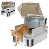 Pawhut XXL Roestvrijstalen Kattenbak