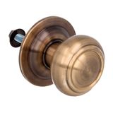 Amig Ronde deurknop voor buitendeuren - Deurgreep voor de voordeur - Diameter handgreep Ø70 mm - Messing - Leer - Inclusief bevestigingsschroef en moer