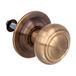 Amig Ronde deurknop voor buitendeuren - Deurgreep voor de voordeur - Diameter handgreep Ø70 mm - Messing - Leer - Inclusief bevestigingsschroef en moer