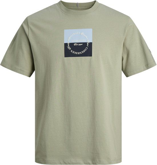 JACK&JONES JORCATSKILLS SQUARE BRAND TEE SS SN JNR Jongens T-shirt Maat 140 Katoen Lichtgroen