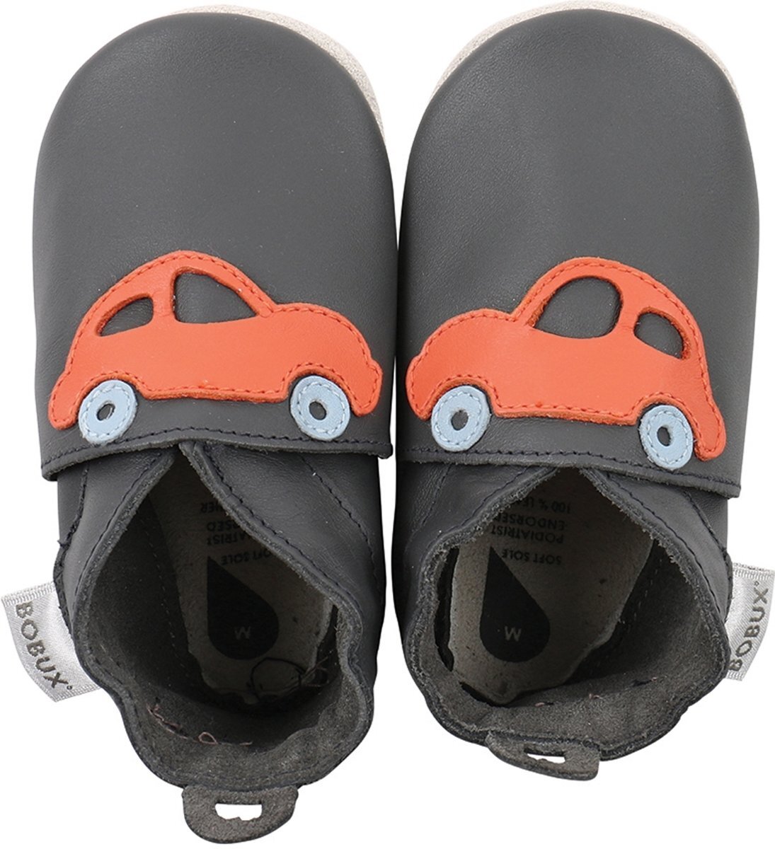 Bobux babyslofjes grey orange racing car - maat 22