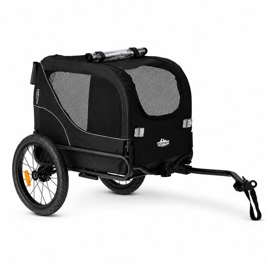 DERYAN Hondenfietskar 2-in-1 - Opvouwbaar - Tot 20kg - Zwart