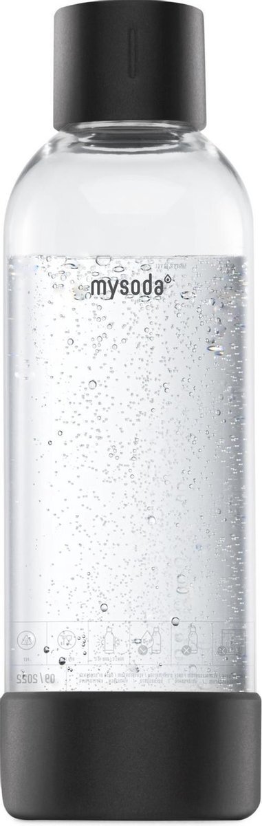 Mysoda Mysoda - 1 liter herbruikbare fles - Black / Aluminium