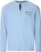 Jan Vanderstorm Homme T-shirt à manches longues, col rond, poche poitrine, uni, Bleu, 68/70, Grande Taille, Coton