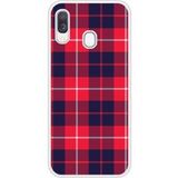 Tartan Rouge Bedrukt siliconen hoesje compatibel met Galaxy A40