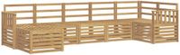 vidaXL - Hoek loungeset - Acacia hout - Wit - 6 zitplekken - Zonder kussens