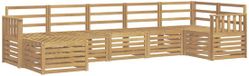 vidaXL - Ensemble de salon d'angle - Bois d'acacia - Blanc - 6 places - Sans coussins