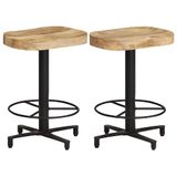 vidaXL Barkrukken 2 st 52 cm massief mangohout