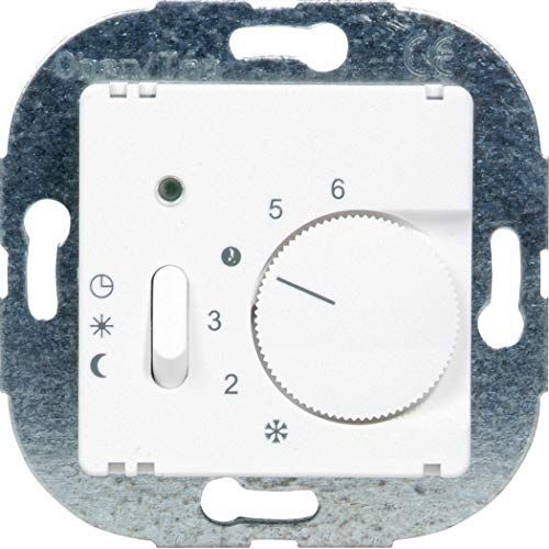 Opus OPUS® 55 kamertemperatuurregelaar, opener, met handschakelaar verlaging/aan/uit kleur aluminium - zilver - zijdeglans