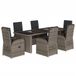 vidaXL 7-delige tuinset met kussens, poly rattan, grijs