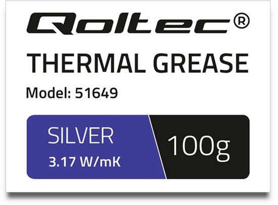 Qoltec - Thermal Paste - 3.17 W/m-K - 100g - Silver
