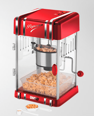 Unold Retro Popcornmachine - Rood/Zilver