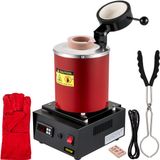 Vevor Four de fusion pour or Four de fusion Creuset en céramique 3 kg 1350 W Rouge Numérique 1150 °C