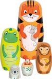 Matroschka GOKI Matryoshka Poppen - Tavi En Vriendjes - 5 Delen - Hout - 3 Jaar