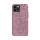 SBS Beschermhoes voor iPhone 11 Pro Max, zacht, milieuvriendelijk, 100% biologisch en composteerbaar, in plastic vrij, textuur polpo