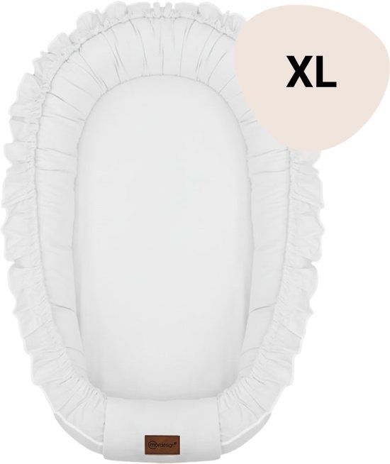 MorDesign Babynest XL Ruffle Wit Katoen 90x55 cm