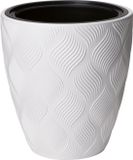 Form Plastic Plantenpot/bloempot Flow - Kunststof - Ivoorwit - D40 x H42 cm