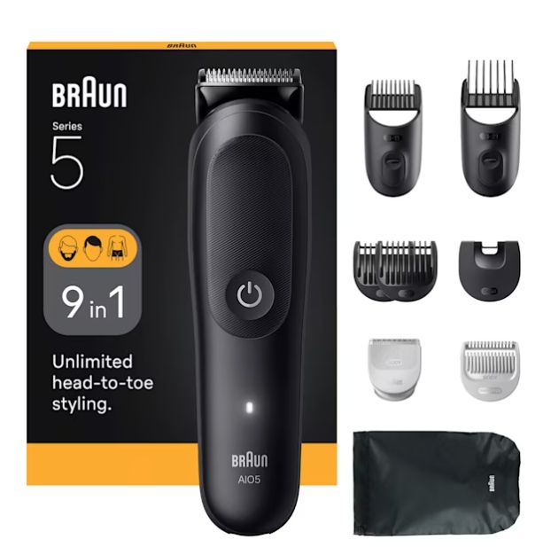 Braun Series 5 AIO5540 - All-in-One Trimmer for Beard, Hair & Body - Black