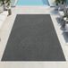 Tapis d'extérieur avec motif graphique de lignes ondulées, résistant aux intempéries, adapté pour terrasse et balcon, couleur : anthracite, dimensions : 140 x 200 cm