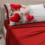 PETTI Artigiani Italiani - Katoenen beddengoed met kussenslopen met digitale print, laken voor Frans bed, beddengoedset patroon 344 rood, 100% Made in Italy