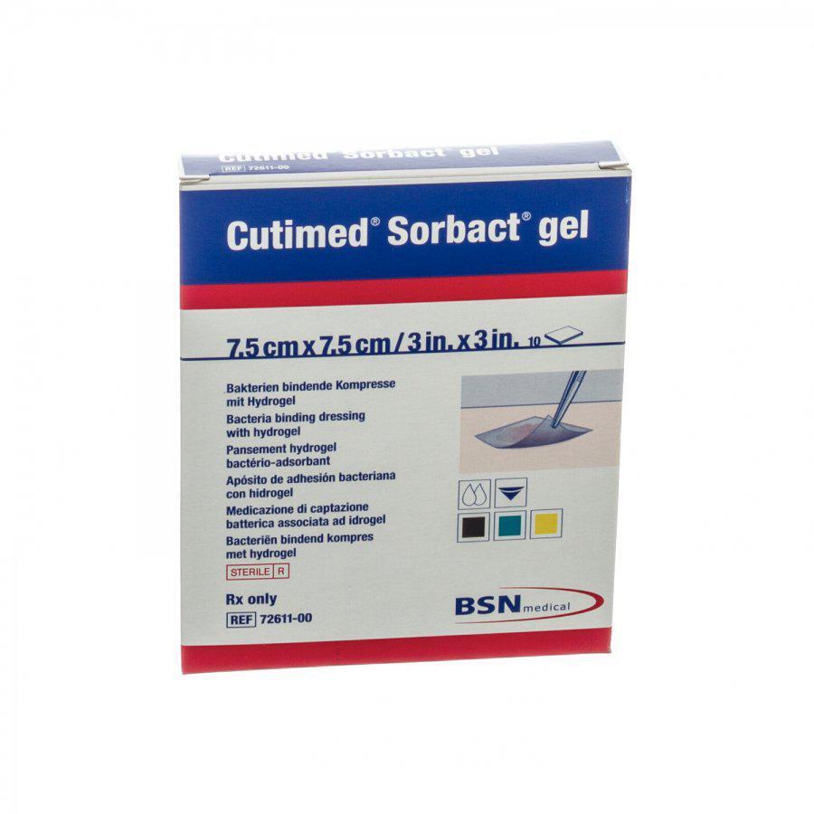 Cutimed Sorbact Gel 7 5cmx7 5cm 10 stuks