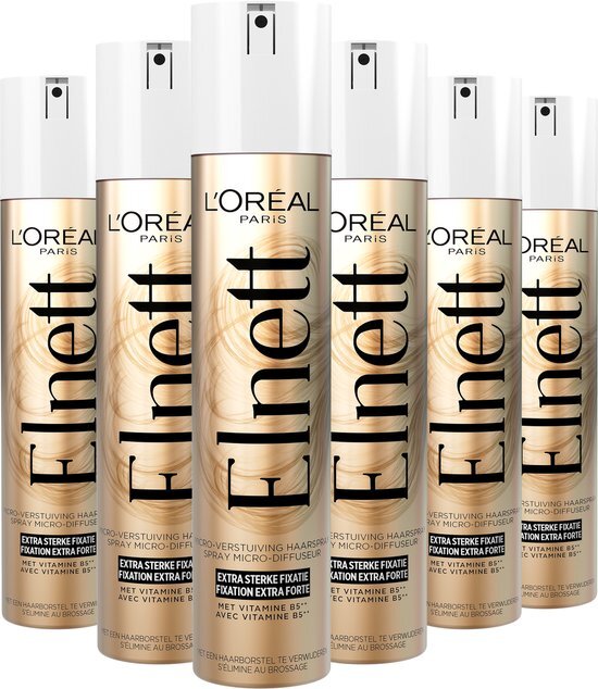 L'Oréal Elnett Satin Haarspray Extra Sterke Fixatie - 6x 300 ml multiverpakking