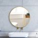 Miroir Mural Rond Ø 70 Cm, Cadre Métal Doré Fin 2,5 Cm, Fixation Simple, Idéal Pour Salle D'Eau, Chambre, Couloir Ou Séjour, Décoration Moderne Élégante.