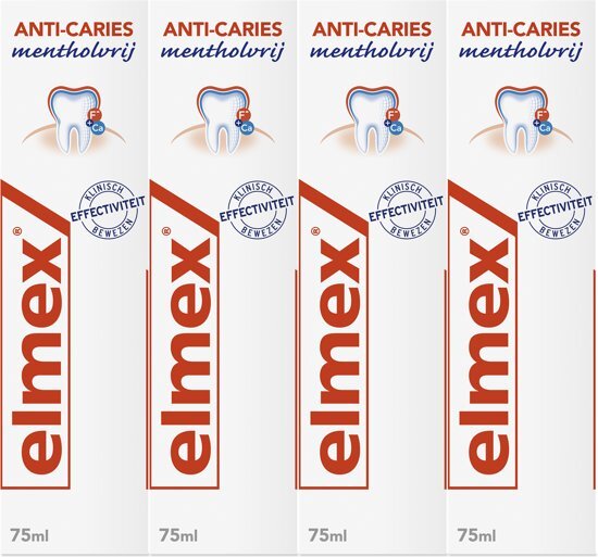 Elmex Elmex Anti-CariÃ«s Mentholvrij tandpasta 4 x 75ml