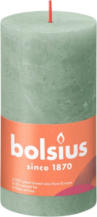 Bolsius Shine Collection Rustiek Stompkaars - 13 cm - Jade Green