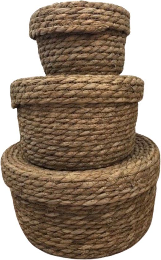 Arti Casa Manden met Deksel 3 Stuks - Multifunctionele Opbergbox - Mandjes in S,M en L