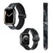 Horlogebandje Apple Horlogebandje voor Apple Iwatch 22 mm (38/40/41/42/44/45 mm) van siliconen en echt leer: zwart marmer
