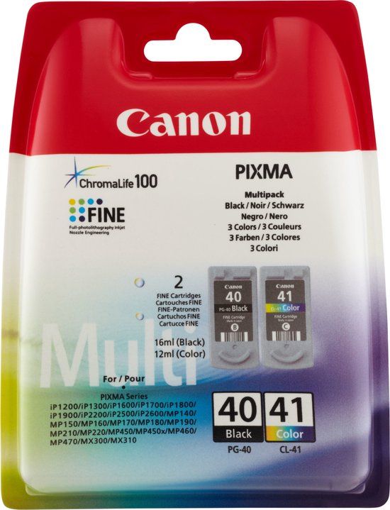 Canon PG-40 / CL-41 Original Ink Cartridge - Black - 350 Pages - 1612 ml - Blister