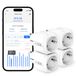 Meross Wifi-stopcontact met Energiemeting en Timer, Bediening via App | Wifi-stopcontact voor balkoncentrale, compatibel met Alexa en Google Home, spraakbesturing & energiebewaking, 16A, 4 stuks