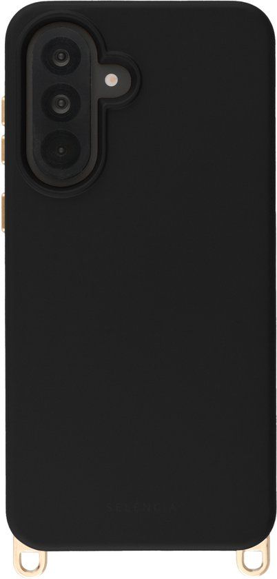 Selencia Rivièra MagSafe Backcover met afneembare haakjes voor de Samsung Galaxy A36 / A56 - Velvet Black