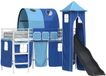 vidaXL Bunkbed voor kinderen Effen Wit en Blauw 100 x 190 cm Metaal