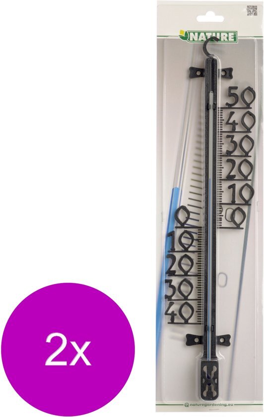 Nature Profielthermometer - Thermometer - 2 x 3x11x46.5 cm Zwart