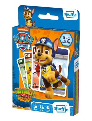 Shuffle Paw Patrol 108575998 4 spelletjes in 1 – 7 gezinnen, paren, actie en gevechten,