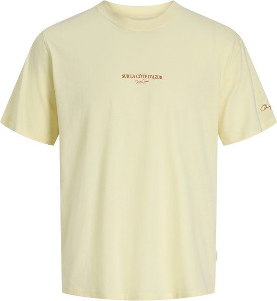 JACK&JONES Jongens T-shirt met backprint lichtgeel - Maat 152