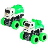 JUINSA - Set met 2 gerecyclede vrachtwagens Mega-wrijving. Box 24 x 11 x 14, meerkleurig (700693)