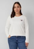 s.Oliver T-shirt pour femme à manches longues et détails brodés
