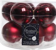 Decoris Kerstballen - 10 stuks - 6cm - Glas - Donkerrood/Rood