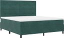 vidaXL LED Box Spring Bed Donkergroen 180 x 200 cm Fluweel